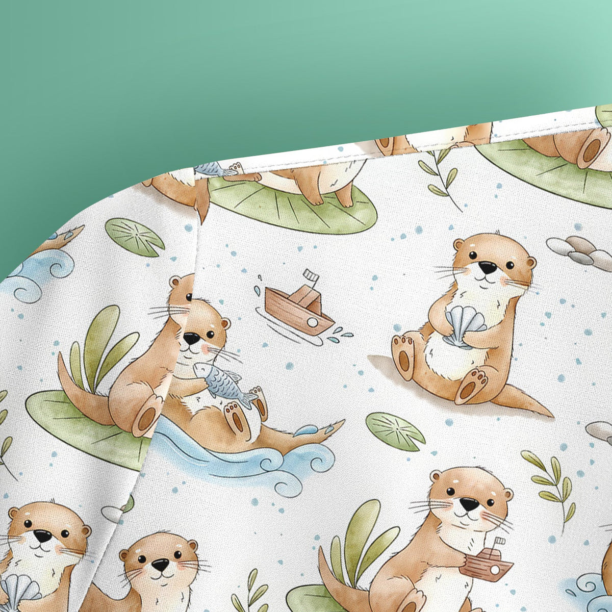 Otter Lily Pad Nurse Scrub Top