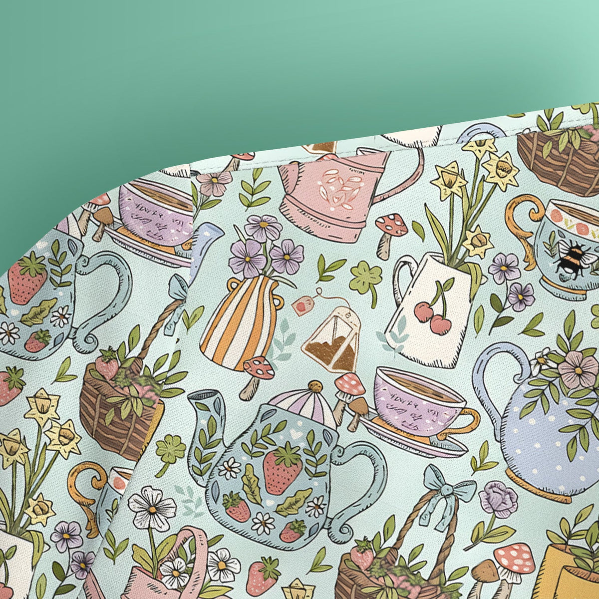 Garden Tea Party Floral Nurse Scrub Top