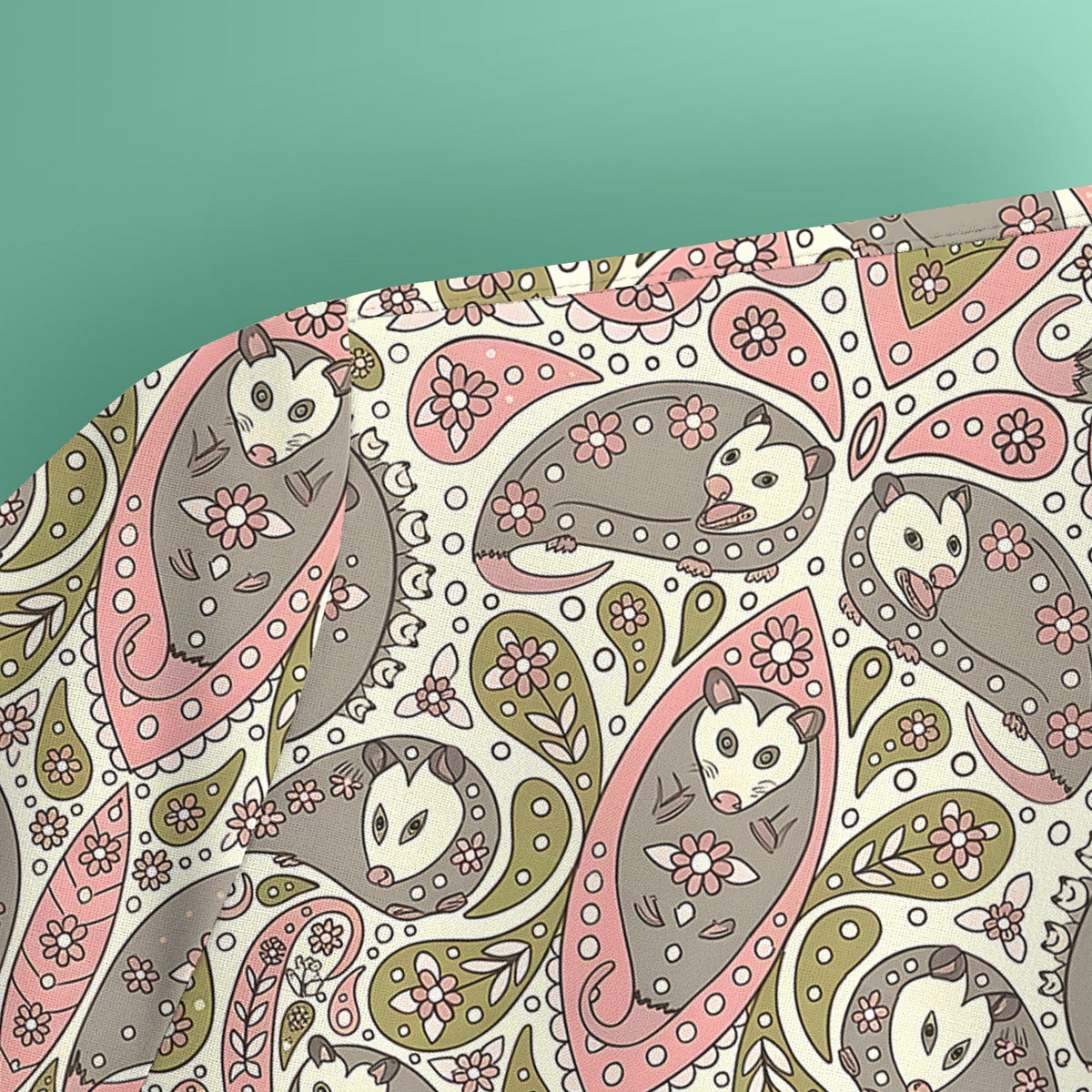 Opossum Paisley Nurse Scrub Top