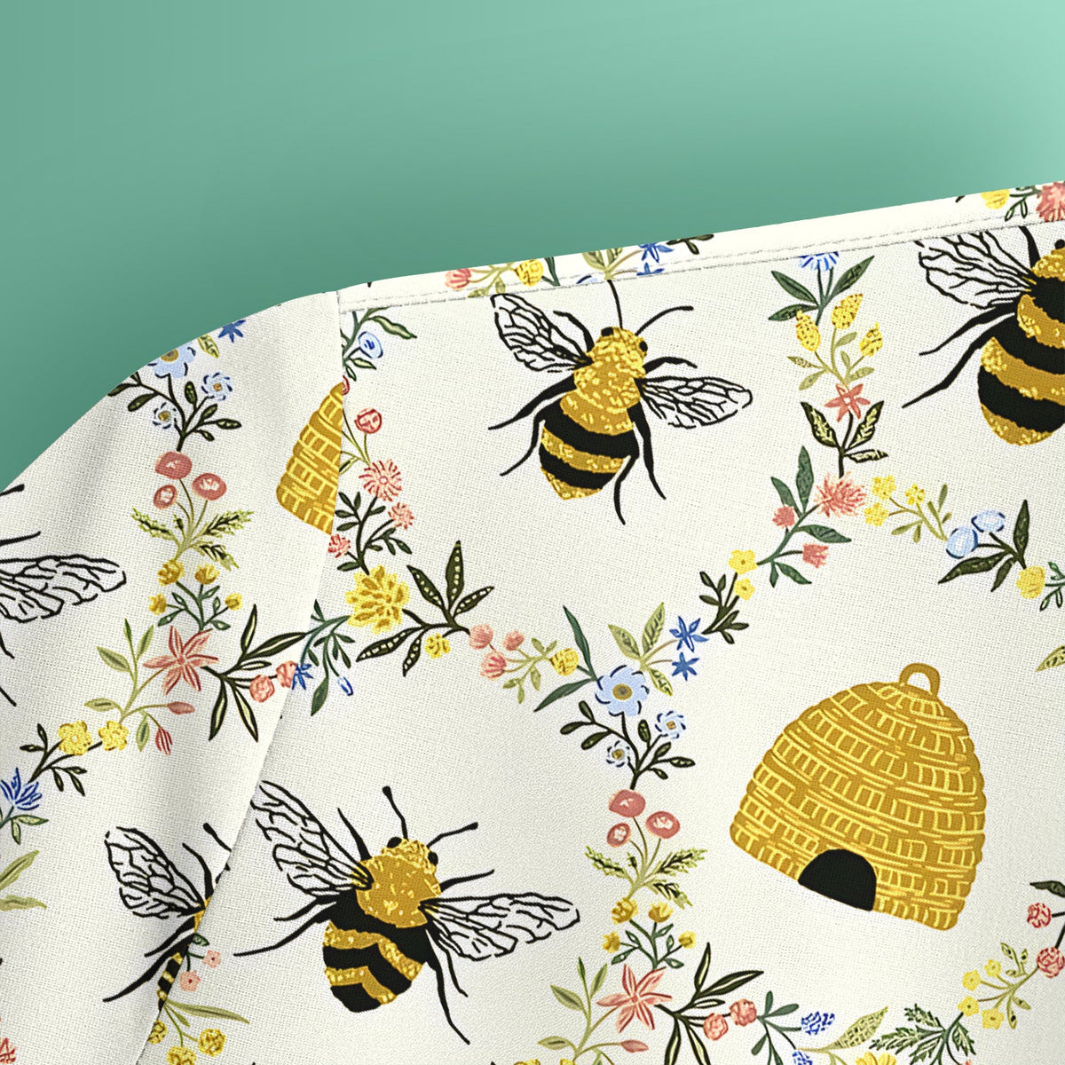 Honey Bee Beehive Floral Nurse Scrub Top