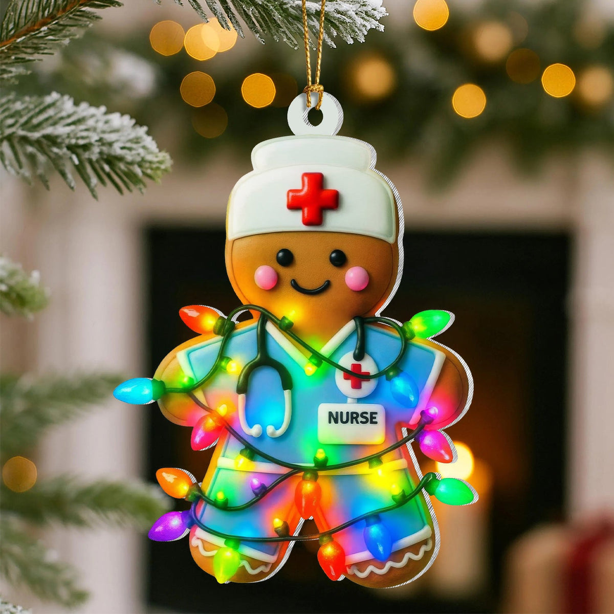 Gingerbread Nurse Christmas Ornament