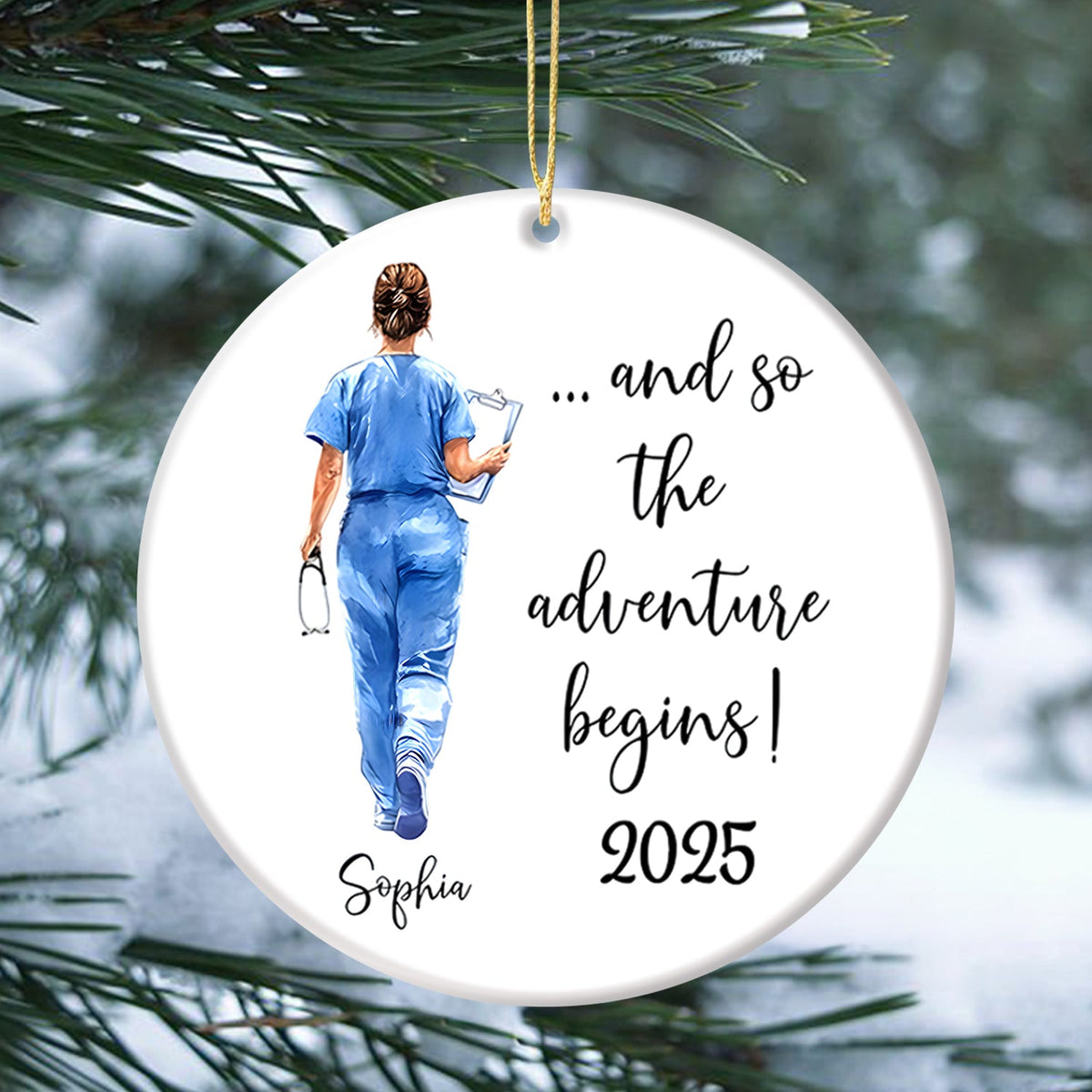 Personalized Nurse Graduation Christmas Ornament