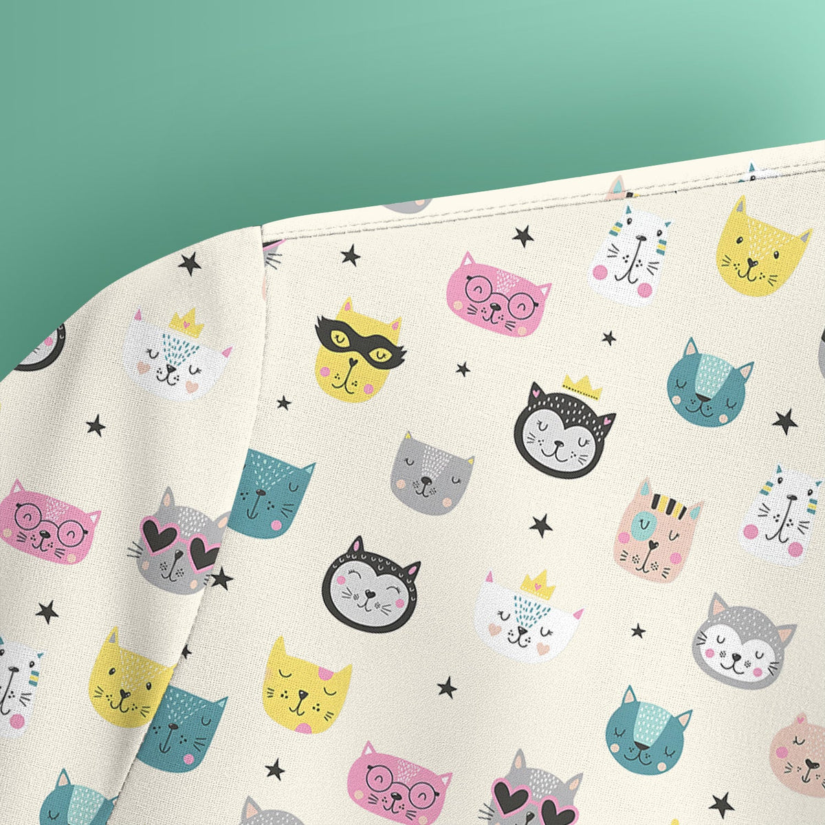 Colorful Cat Nurse Scrub Top