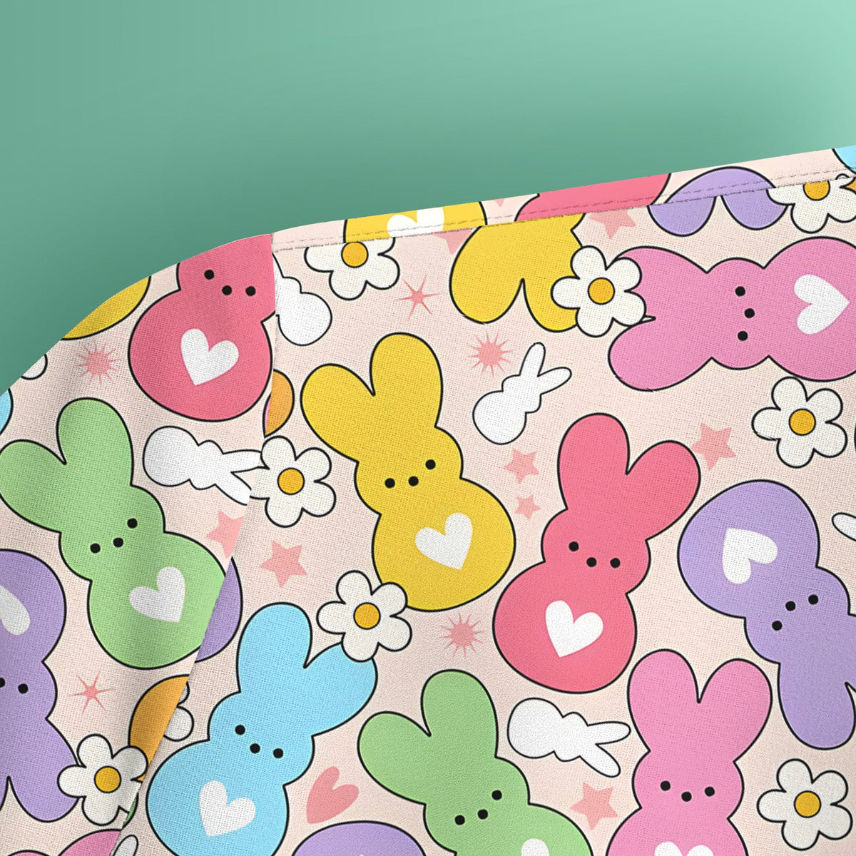 Sweet Pastel Bunny Daisy Scrub Top - Easter Gift For Nurse