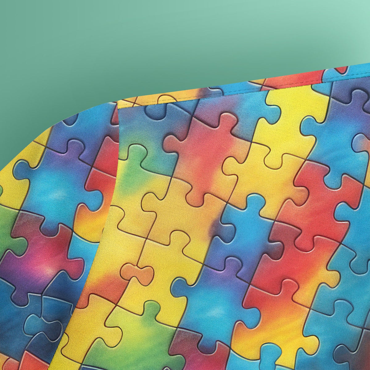 Rainbow Puzzle Piece Nurse Scrub Top