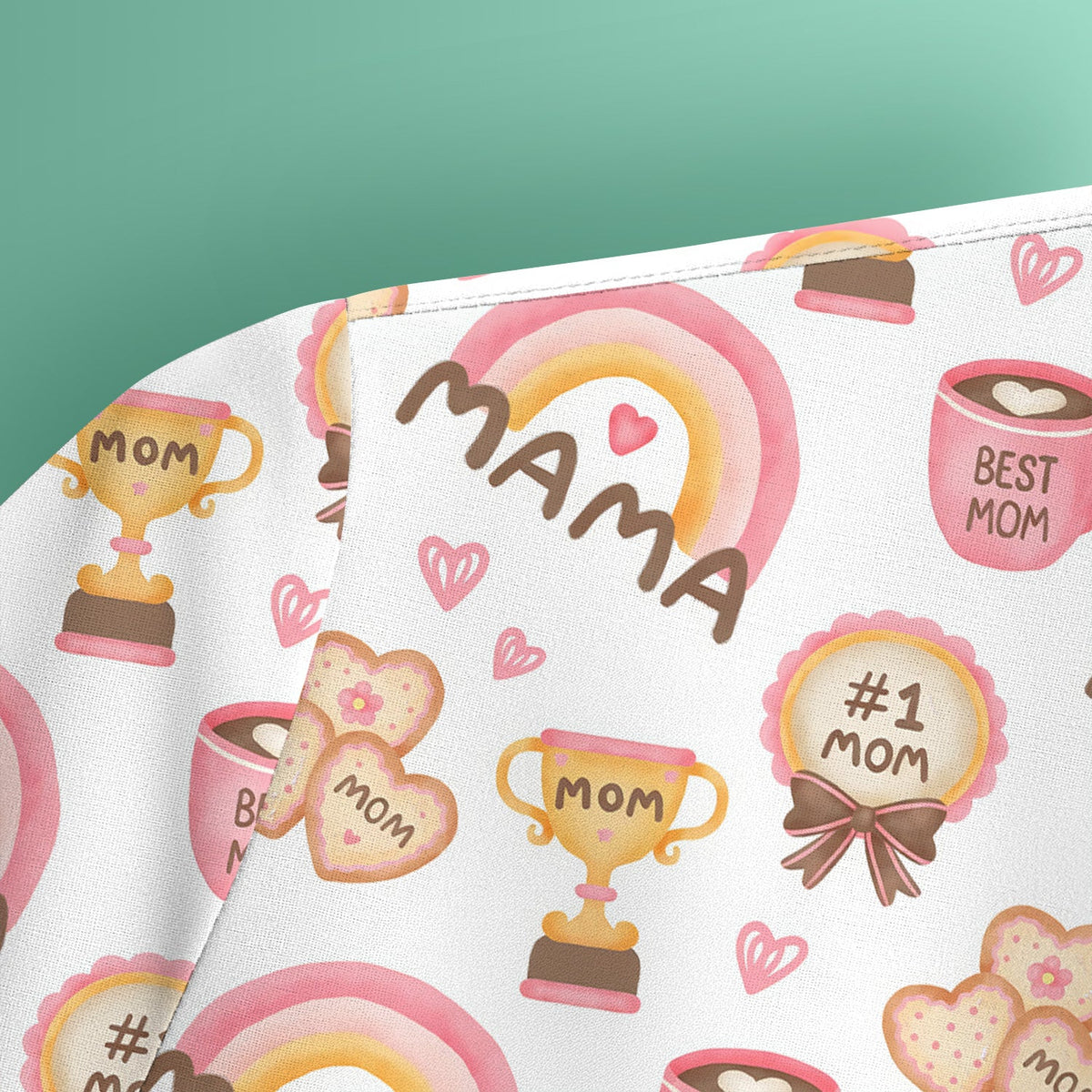 Sweet Nurse Mama Rainbow Trophy Heart Scrub Top