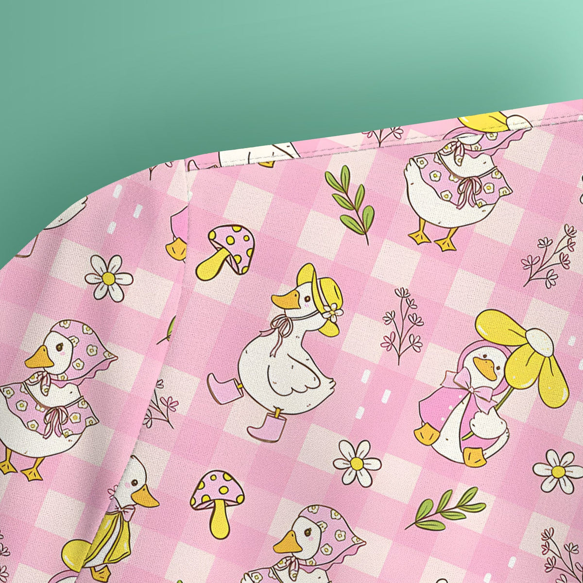 Spring Duckling Gingham Nurse Scrub Top