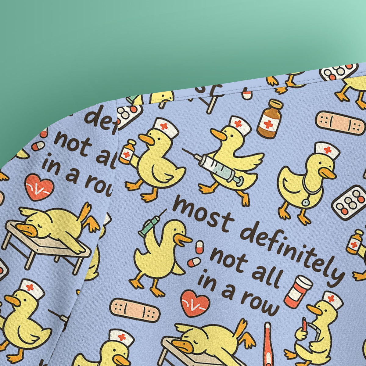 Funny Nurse Duck Medical Humor Pattern Scrub Top, Comfortable Scrubs for Nurses