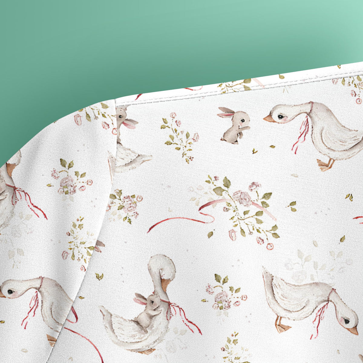 Duck Bunny Floral Nurse Scrub Top - Easter Gift