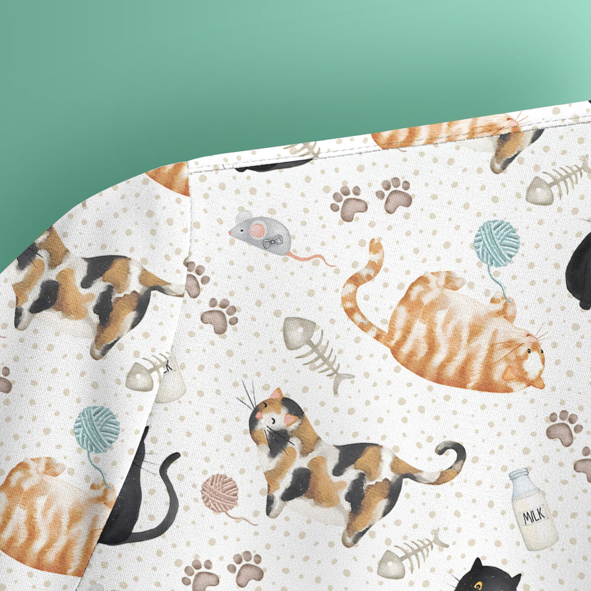 Cat Yarn Paw Nurse Scrub Top