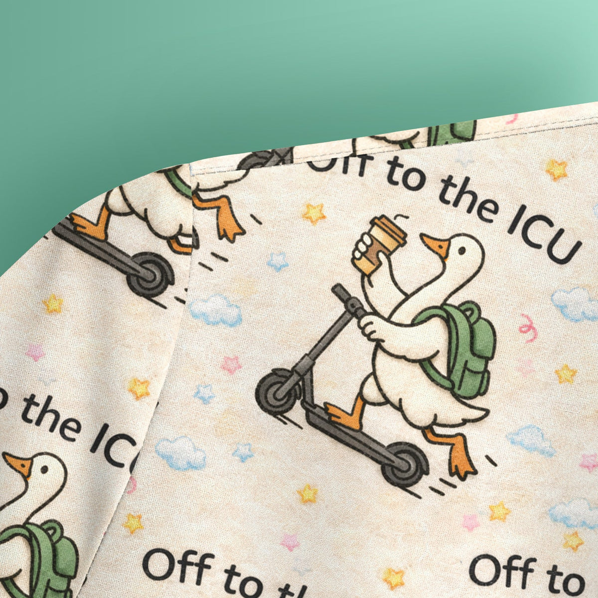 Goose Off To ICU Nurse Scrub Top