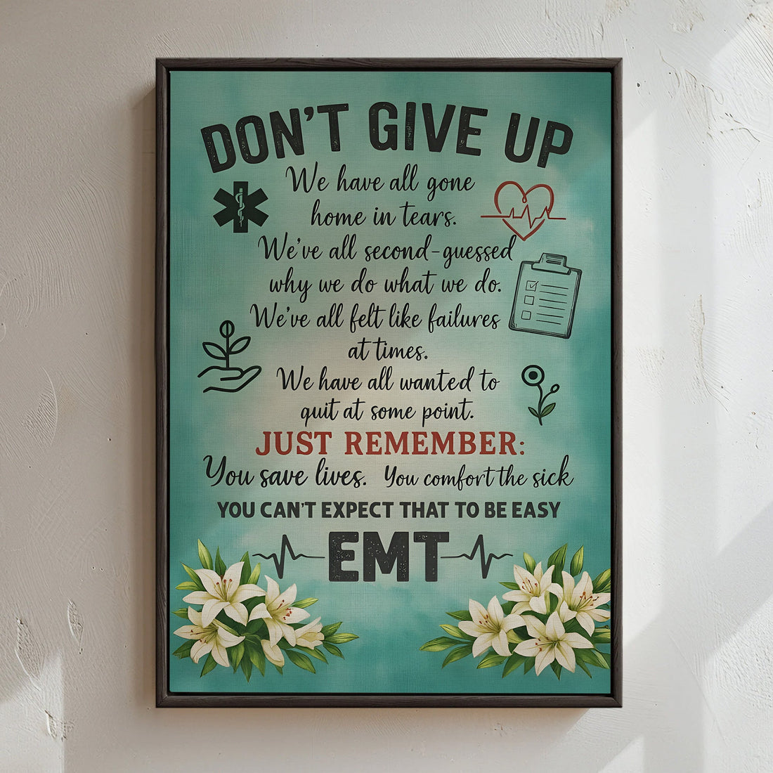 Vintage Paramedic Just Remember You Save Lives Canvas
