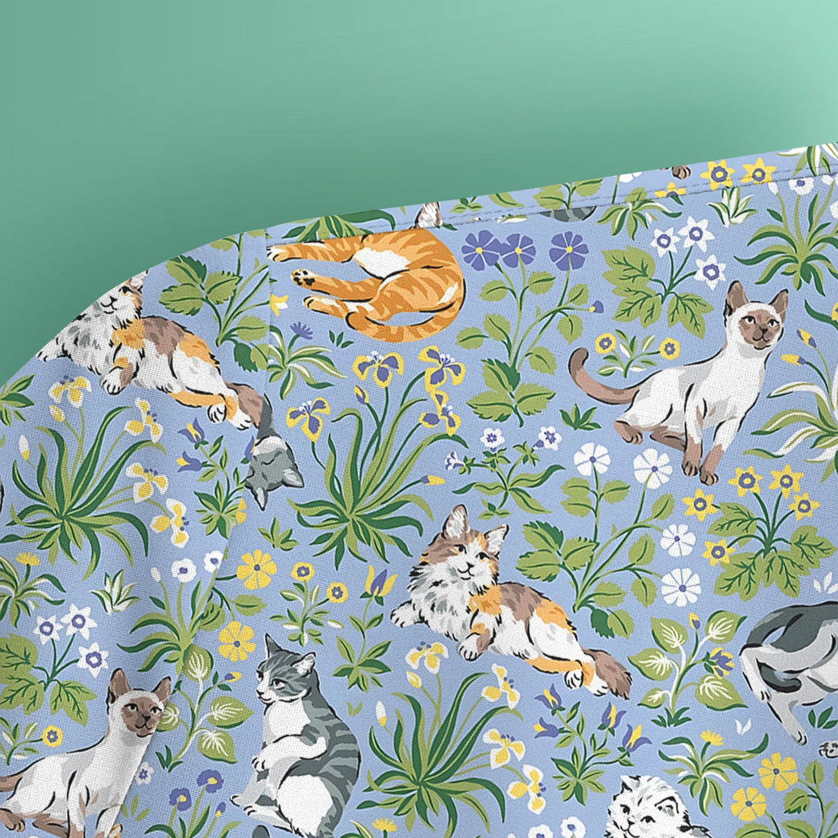 Floral Cat Garden Nurse Scrub Top