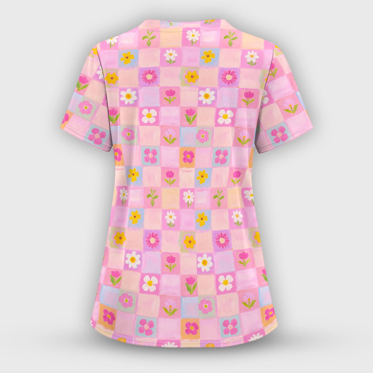 Colorful Mixed Flowers Nurse Scrub Set