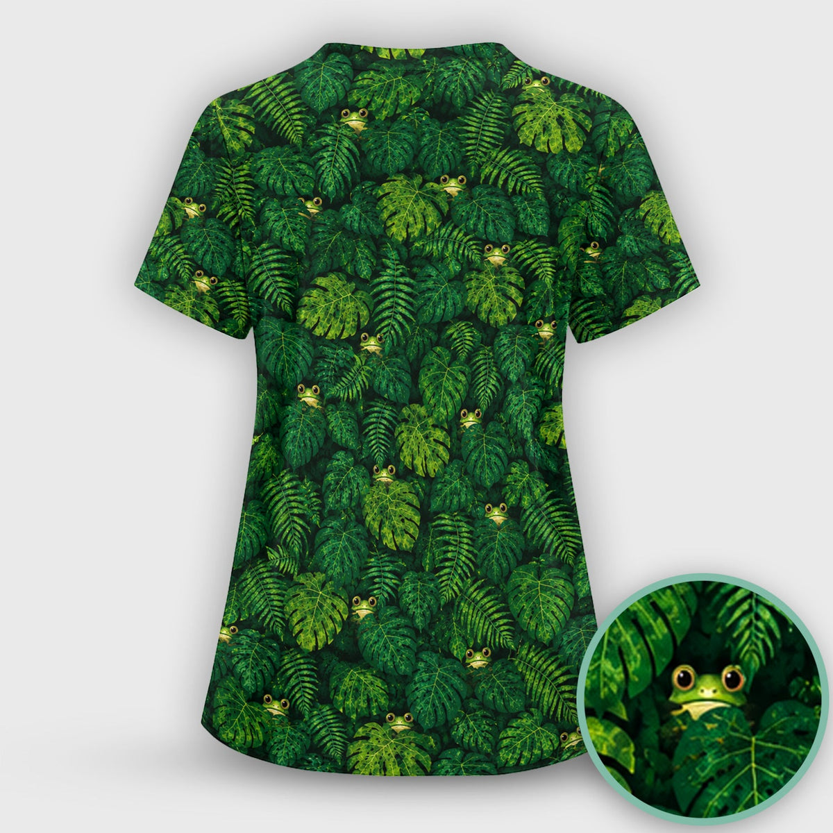 Hidden Frog Jungle Nurse Scrub Set