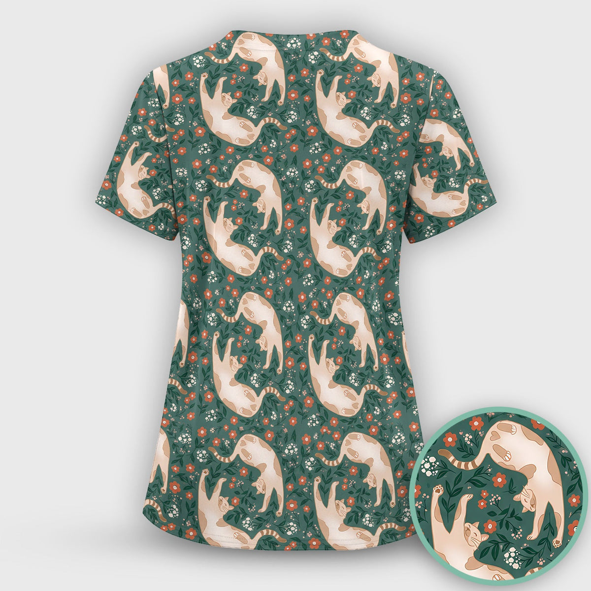 Glowing Blue Butterfly Garden Nurse Scrub Top
