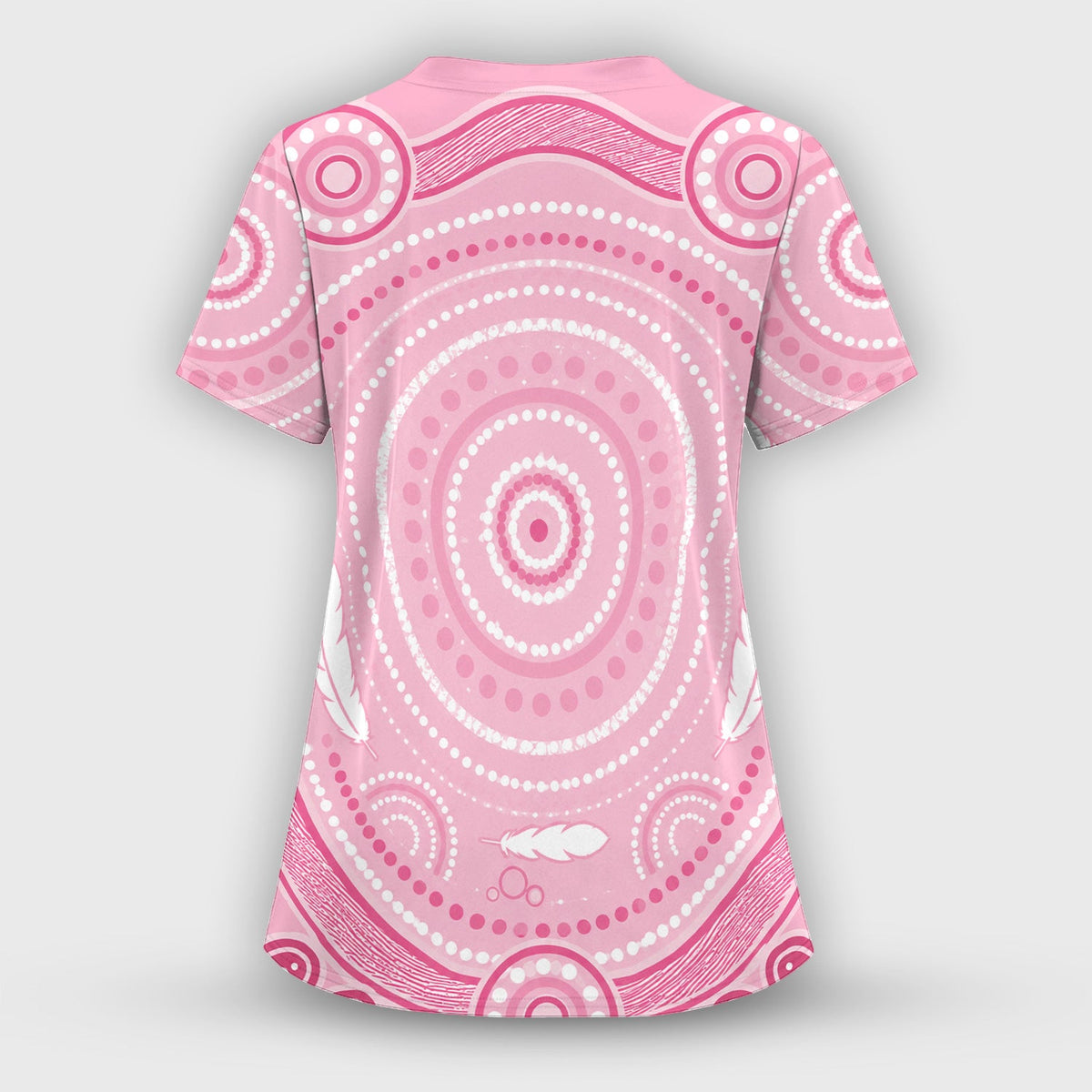 Pink Nurse Bow Stethoscope Scrub Top