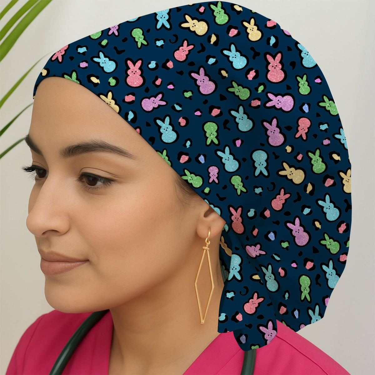Pastel Bunny Scrub Cap