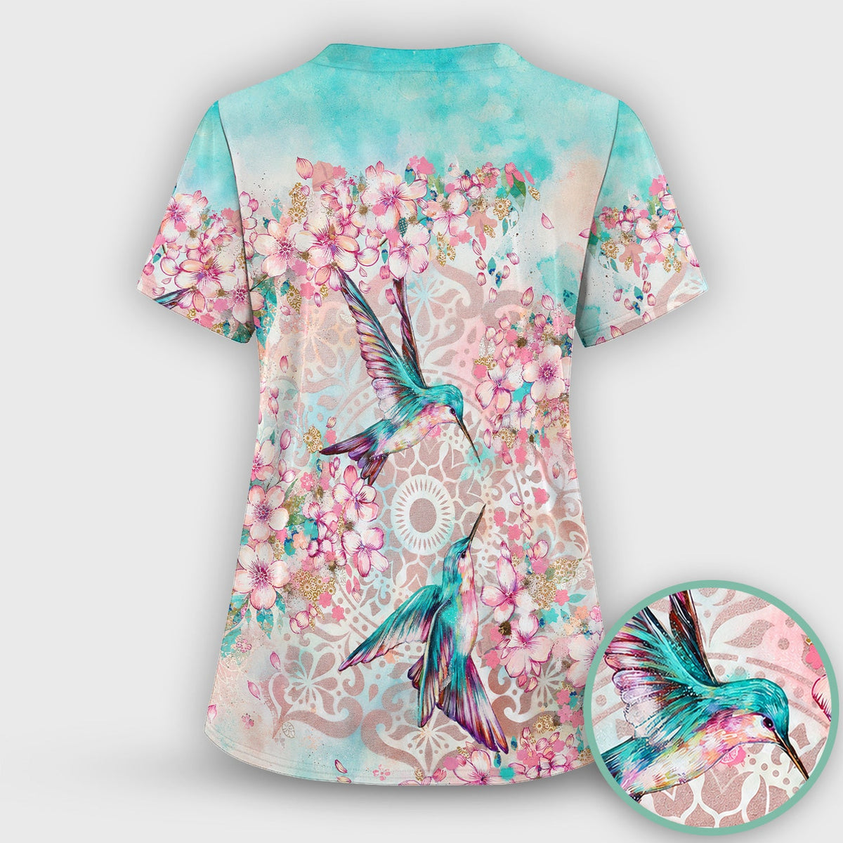 Hummingbird Cherry Blossom Nurse Scrub Set