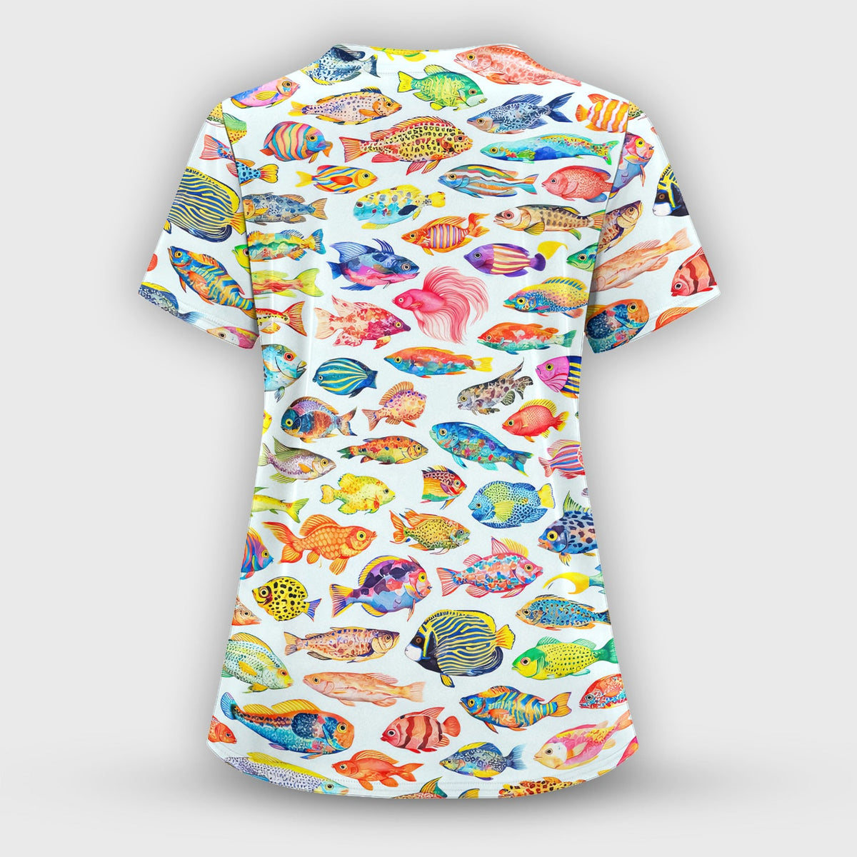 Colorful Tropical Fish Nurse Scrub Set