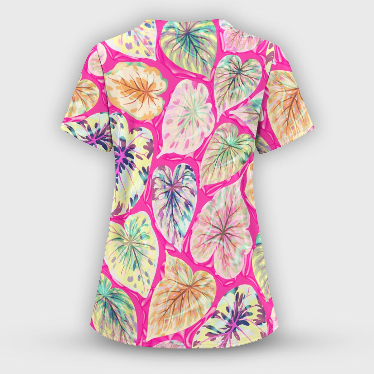 Tropical Colorful Leaf Nurse Scrub Set