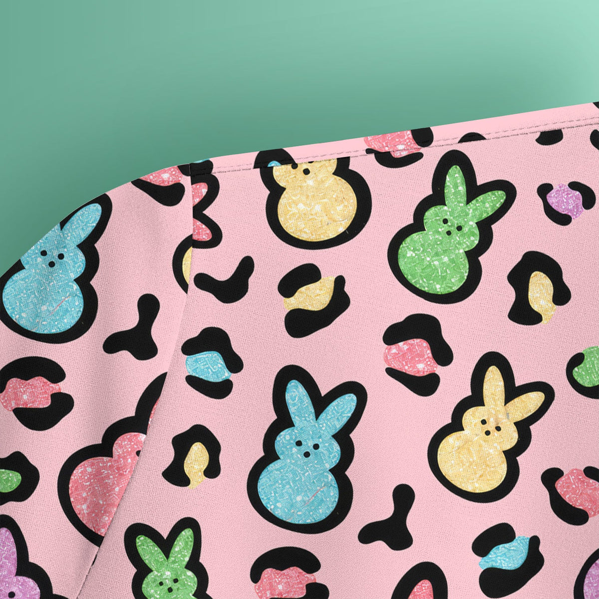 Pastel Bunny Nurse Scrub Top