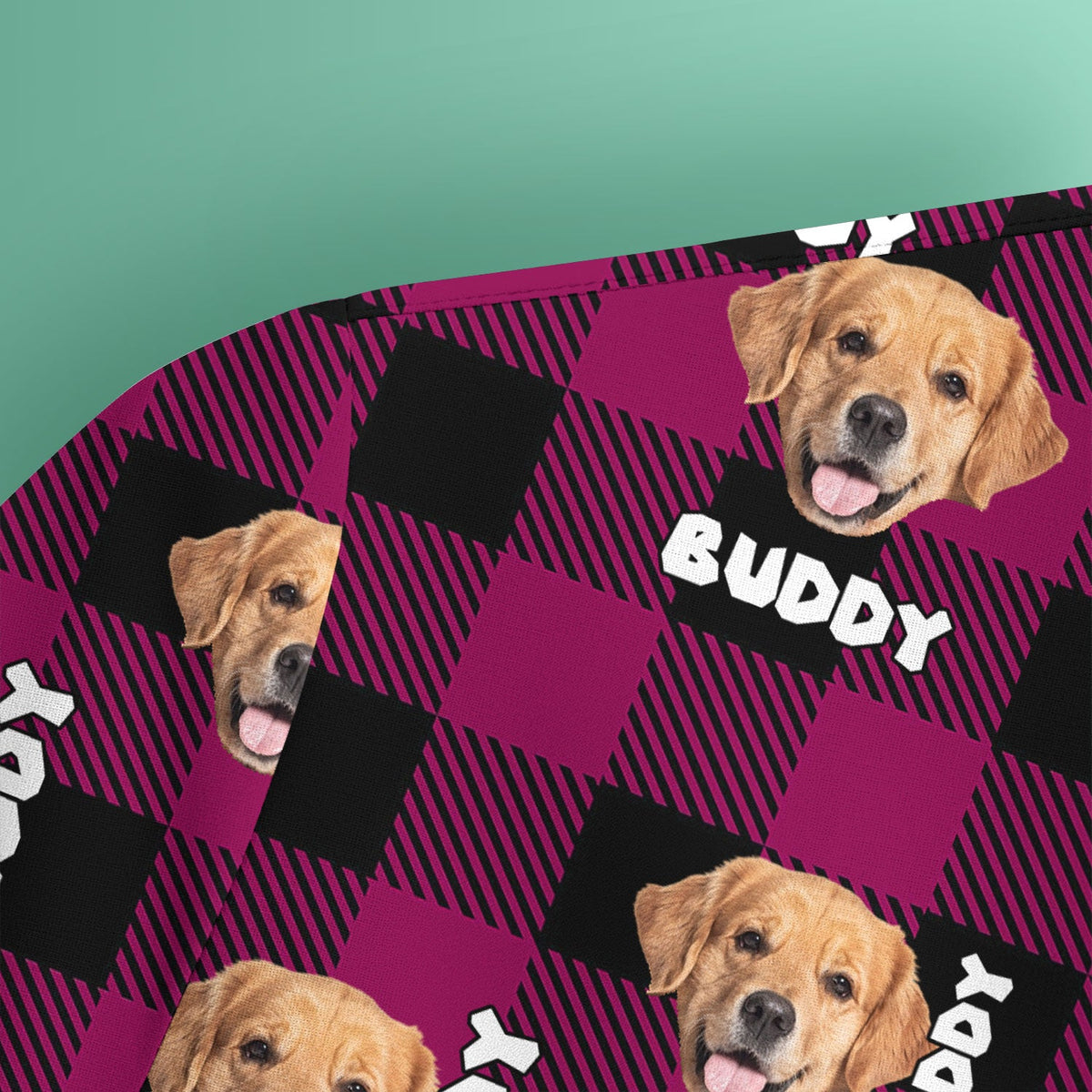 Custom Dog Face Scrub Top, Personalized Pet Photo Checkered Pattern Shirt, Custom Name Vet Tech Gift For Nursing