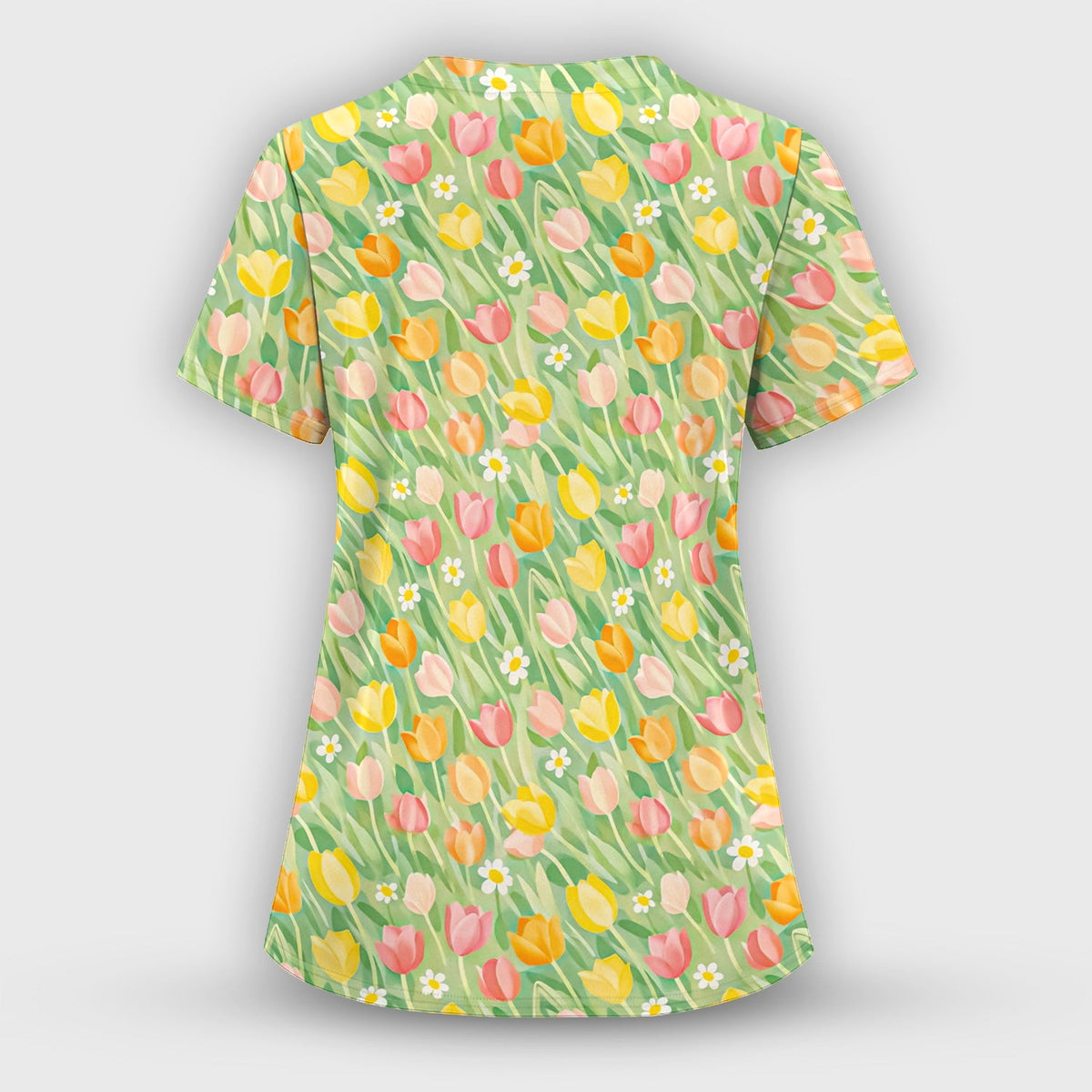 Cheerful Tulip Meadow Nurse Scrub Set