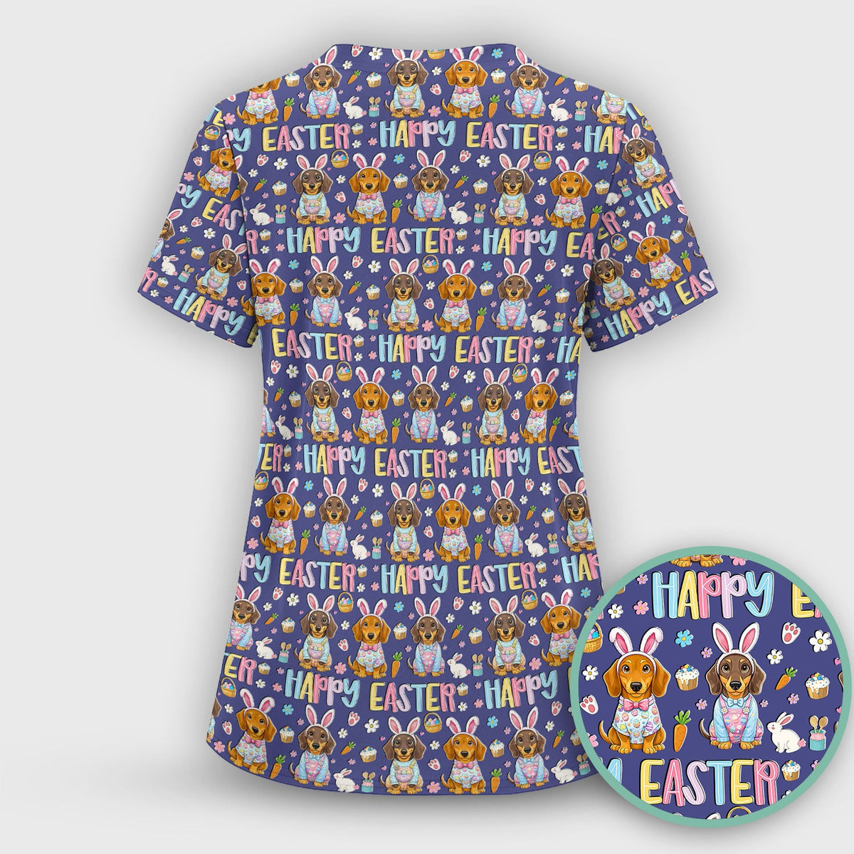 Dachshund Puppy Nurse Scrub Set - Easter Gift