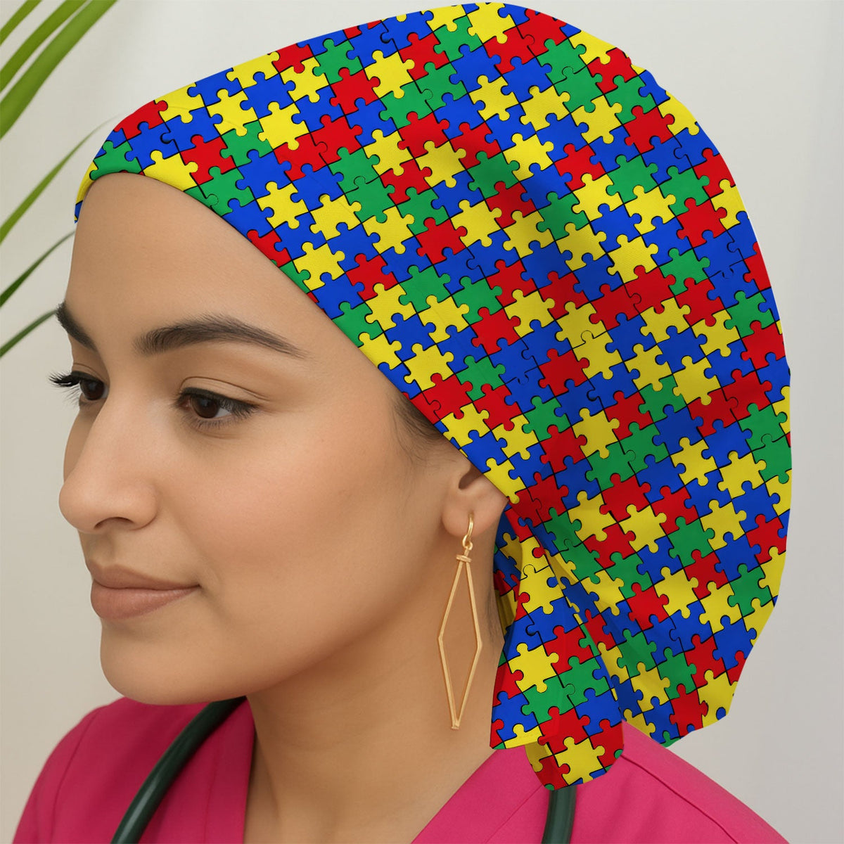 Autism Awareness Puzzle Scrub Cap