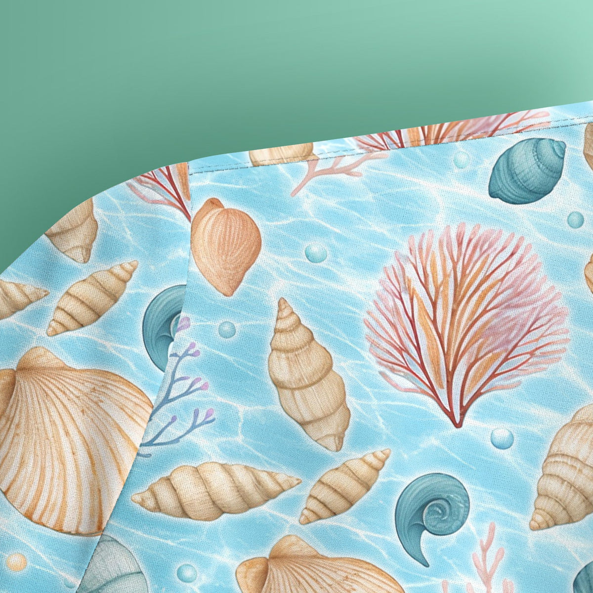 Coastal Seashell And Coral Reef Nurse Scrub Top