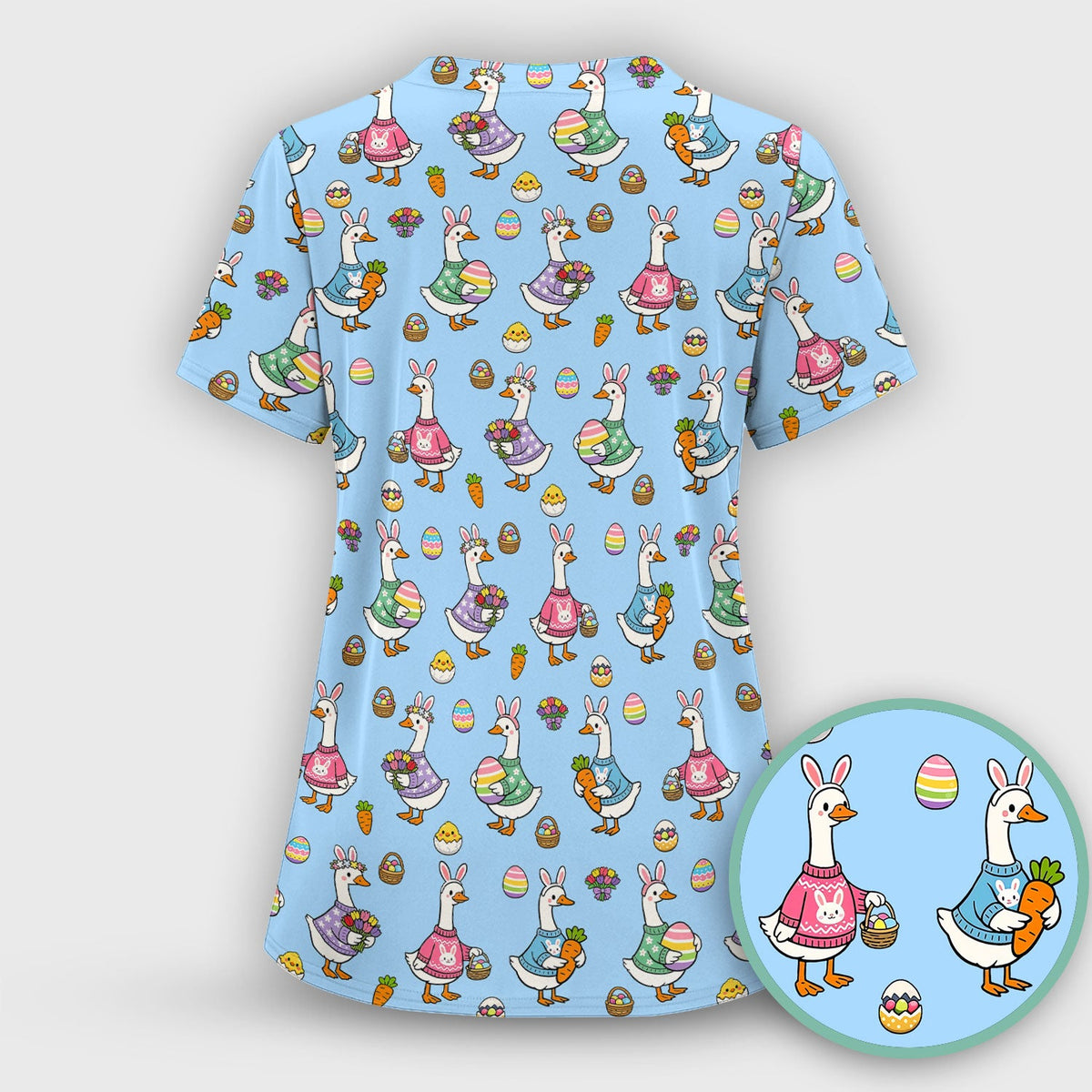 Easter Goose Nurse Scrub Top