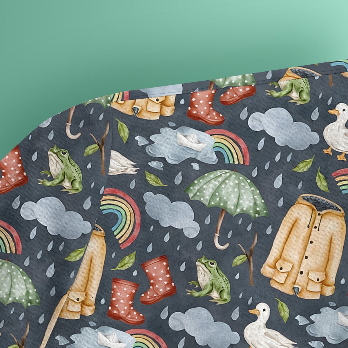 Rainy Day Ducks & Frog Nurse Scrub Top