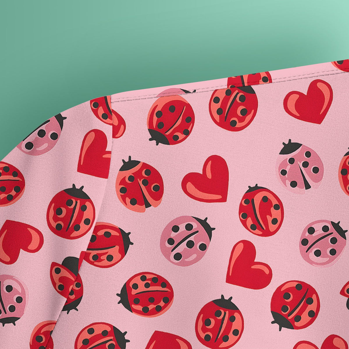 Ladybug Red Heart Nurse Scrub Top