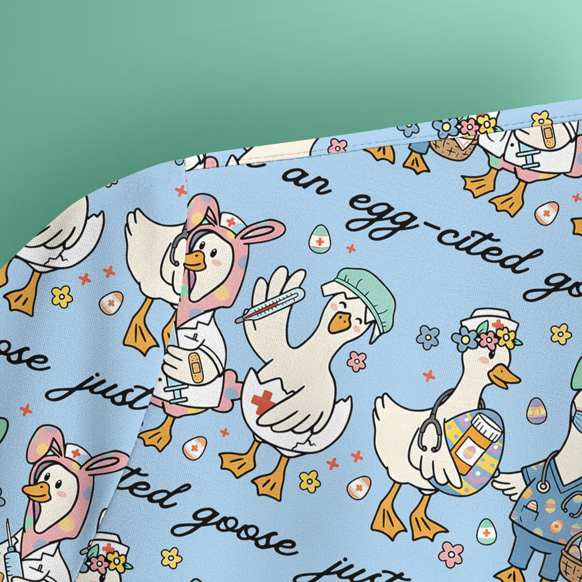 Easter Goose Nurse Scrub Top