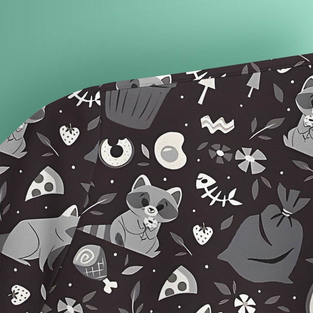 Raccoon Forest Food Nurse Scrub Top
