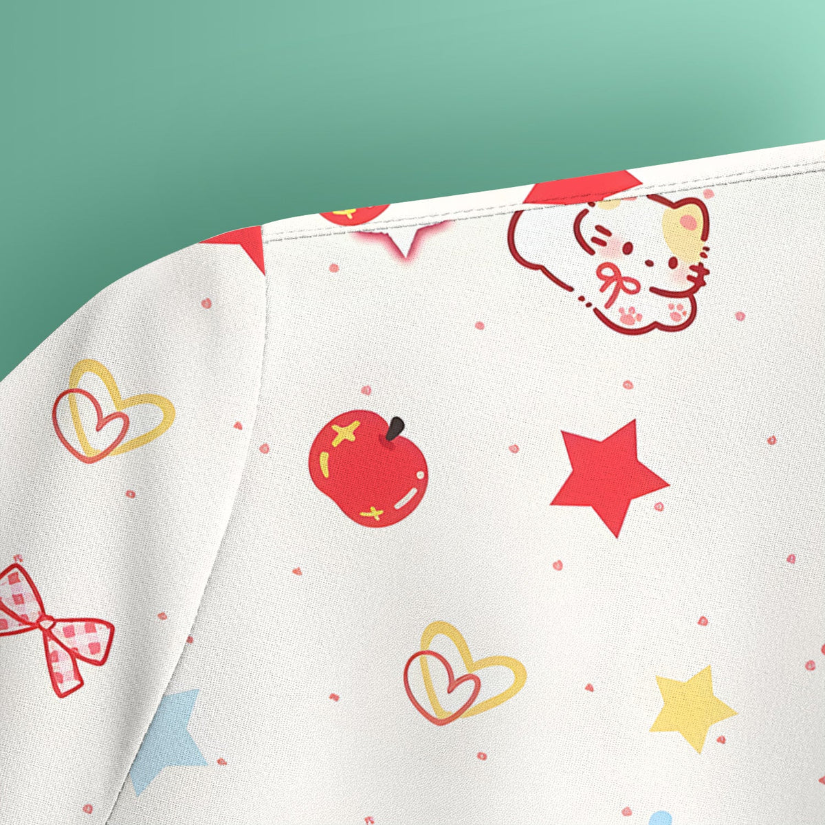 Kawaii Cat Bow Star Nurse Scrub Top
