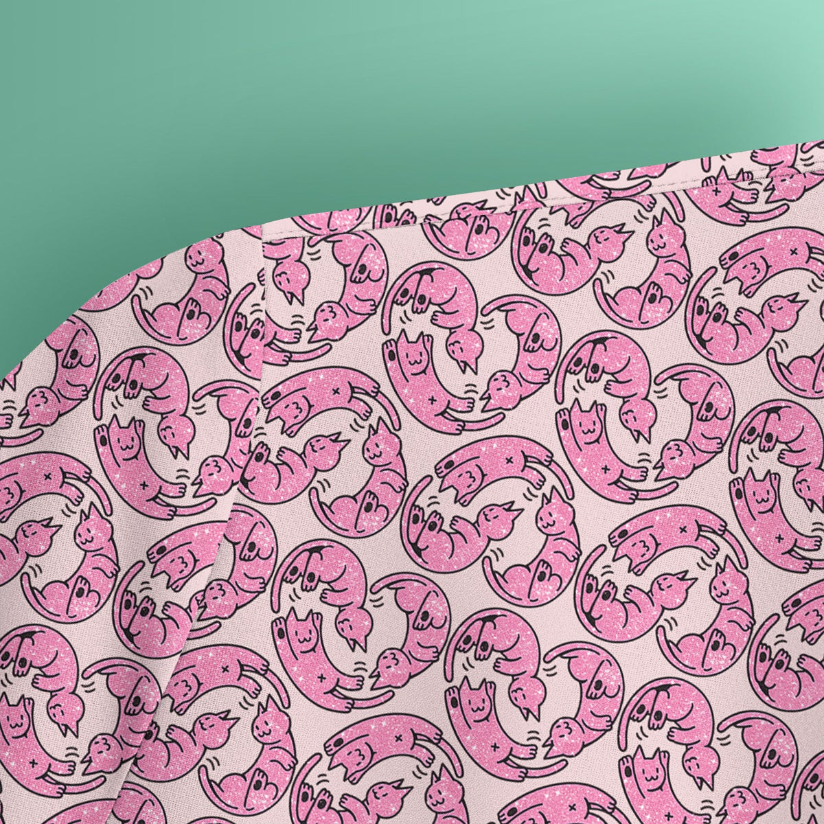 Pink Cat Cartoon Nurse Scrub Top