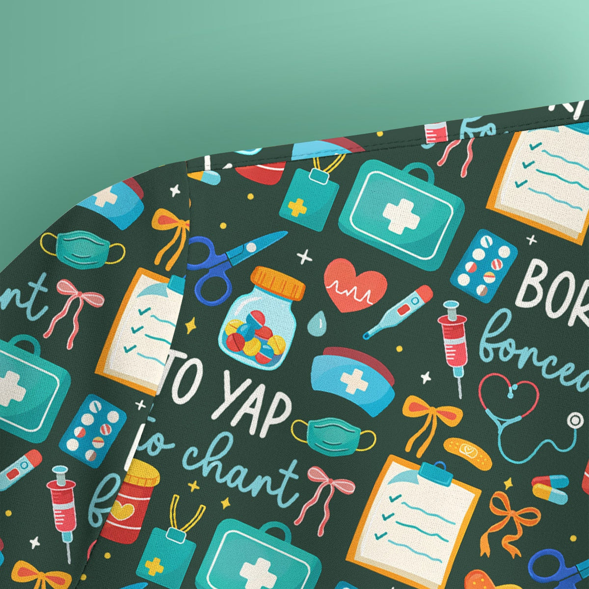 Born To Yap Medical Tools Nurse Scrub Top