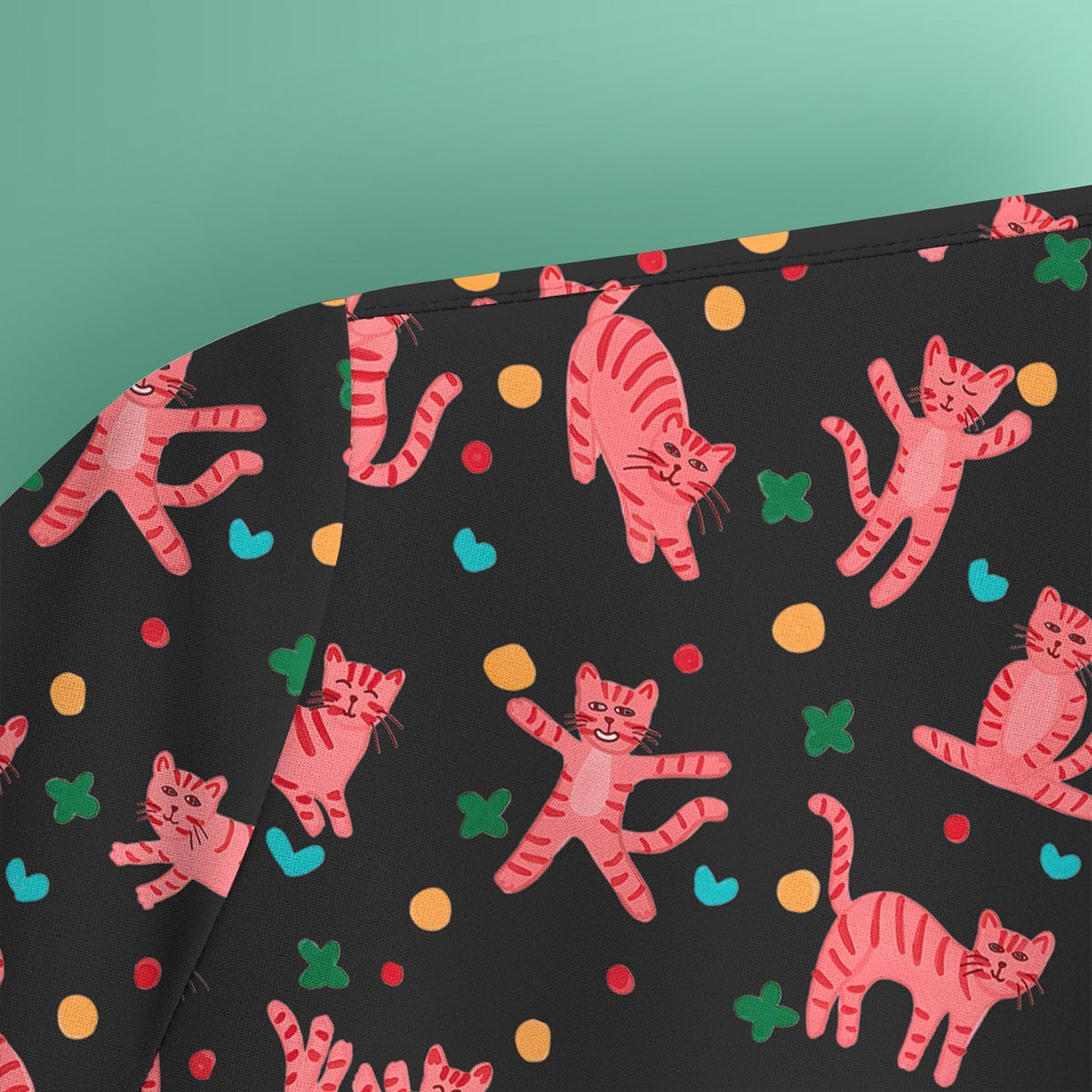 Pink Cat Nurse Scrub Top