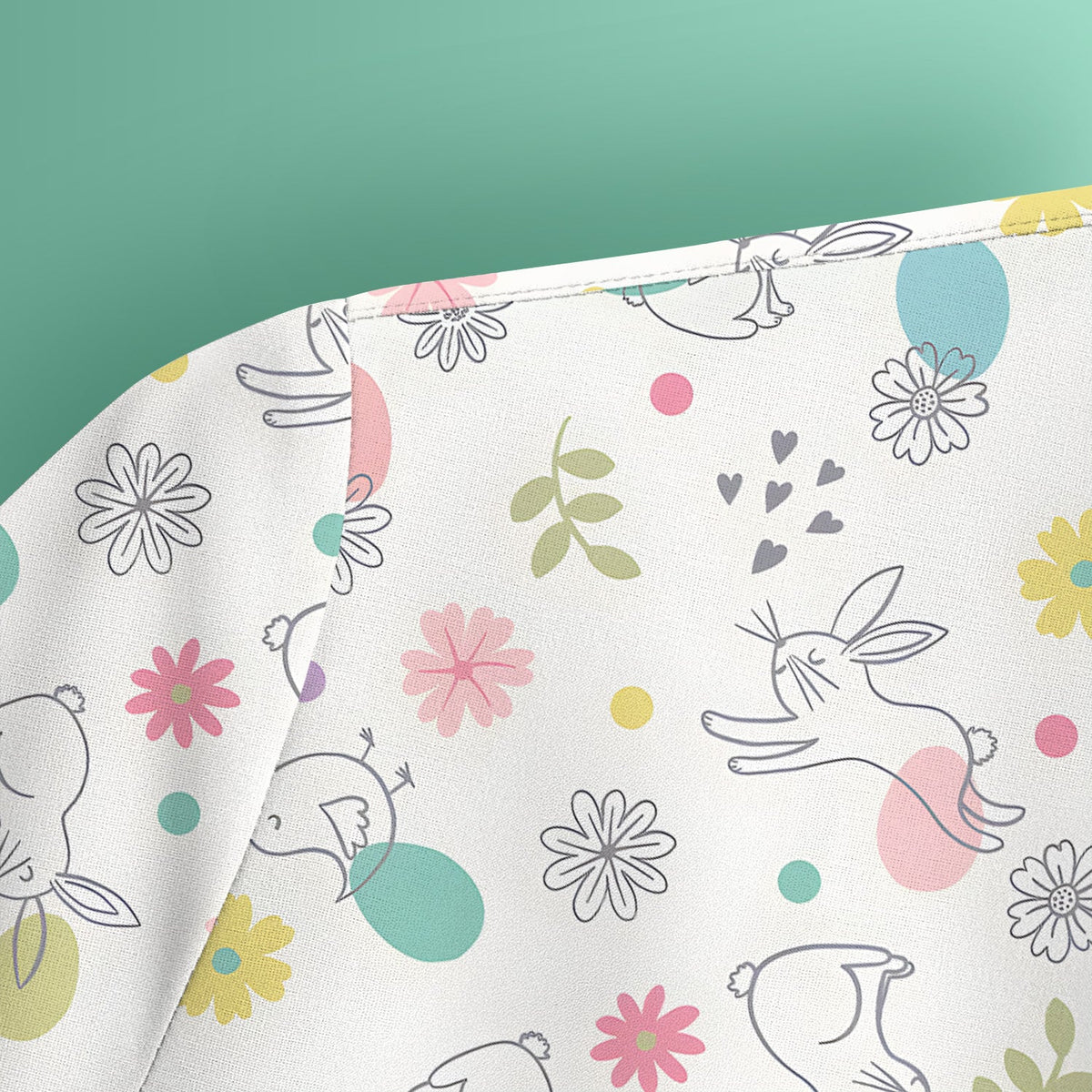 Whimsical Easter Bunny Eggs Nurse Scrub Top