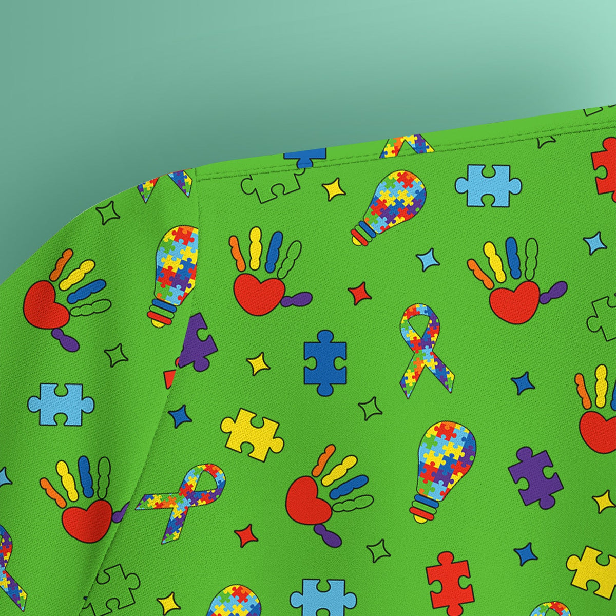 Autism Awareness Colorful Puzzle Nurse Scrub Top