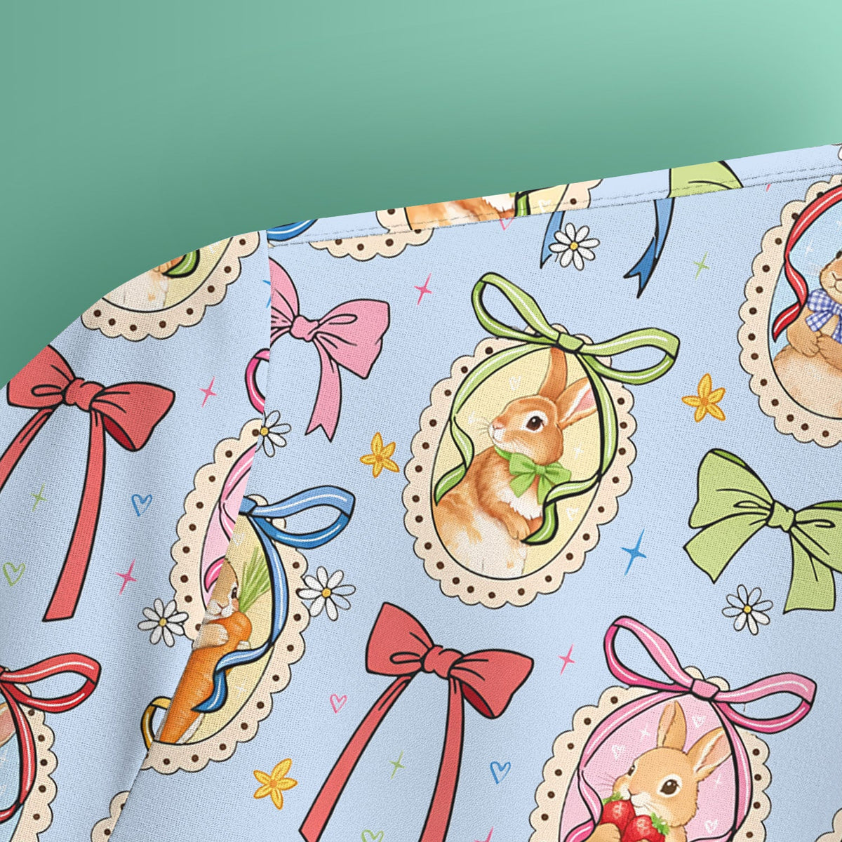Bunny Cameo Bow Nurse Scrub Top - Easter Gift