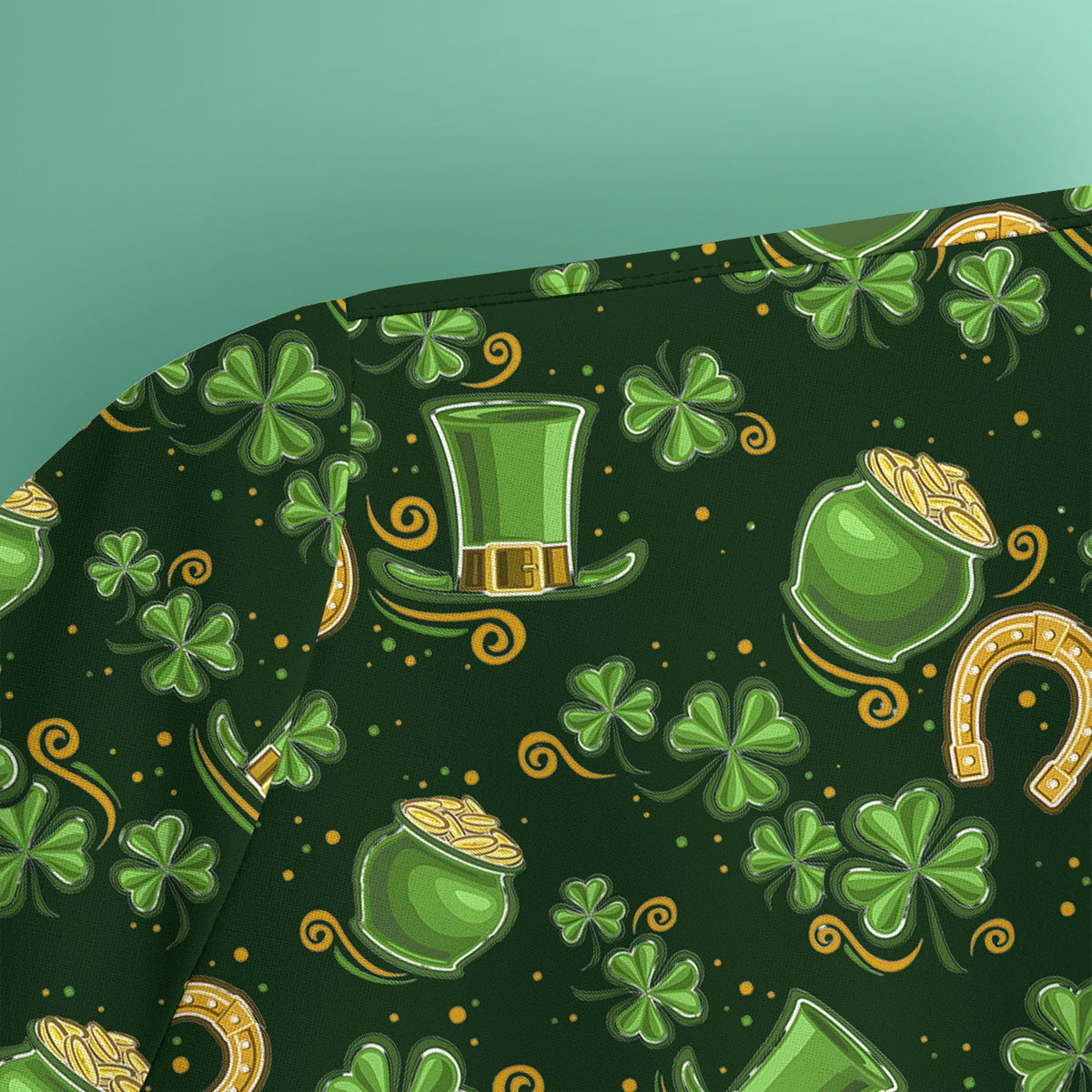 St Patrick Shamrock Nurse Scrub Top
