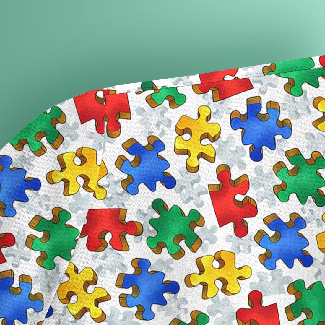 Colorful Autism Puzzle Piece Nurse Scrub Top