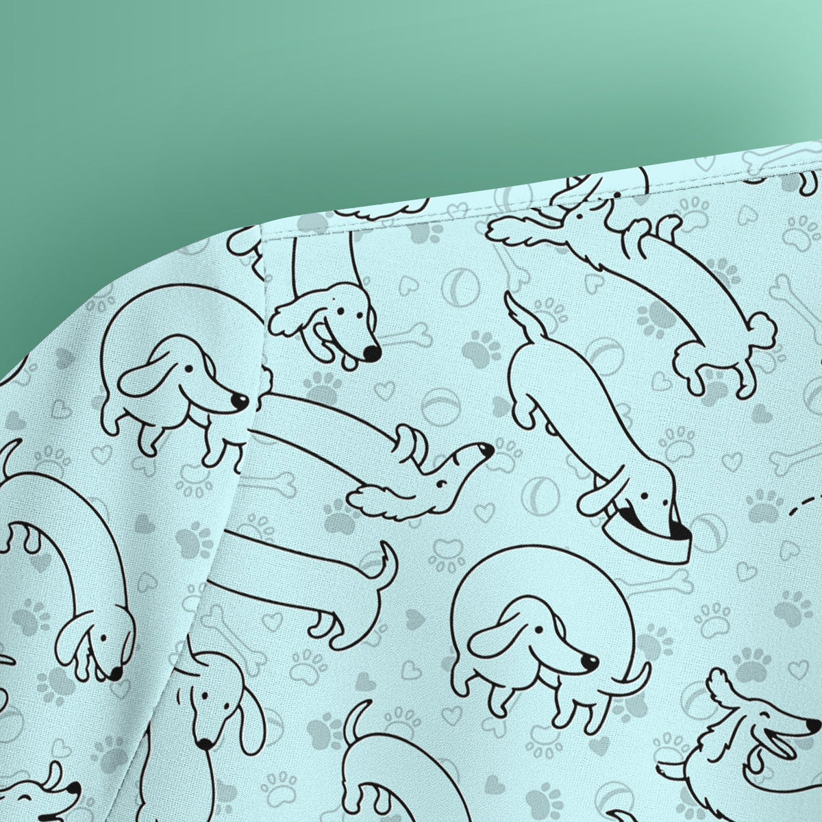 Dachshund Line Art Nurse Scrub Top