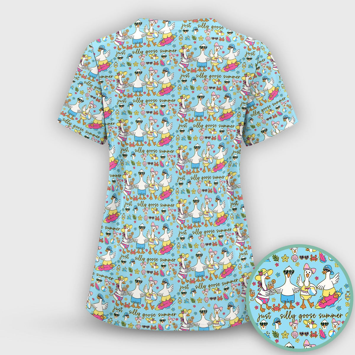 Silly Goose Summer Nurse Scrub Set