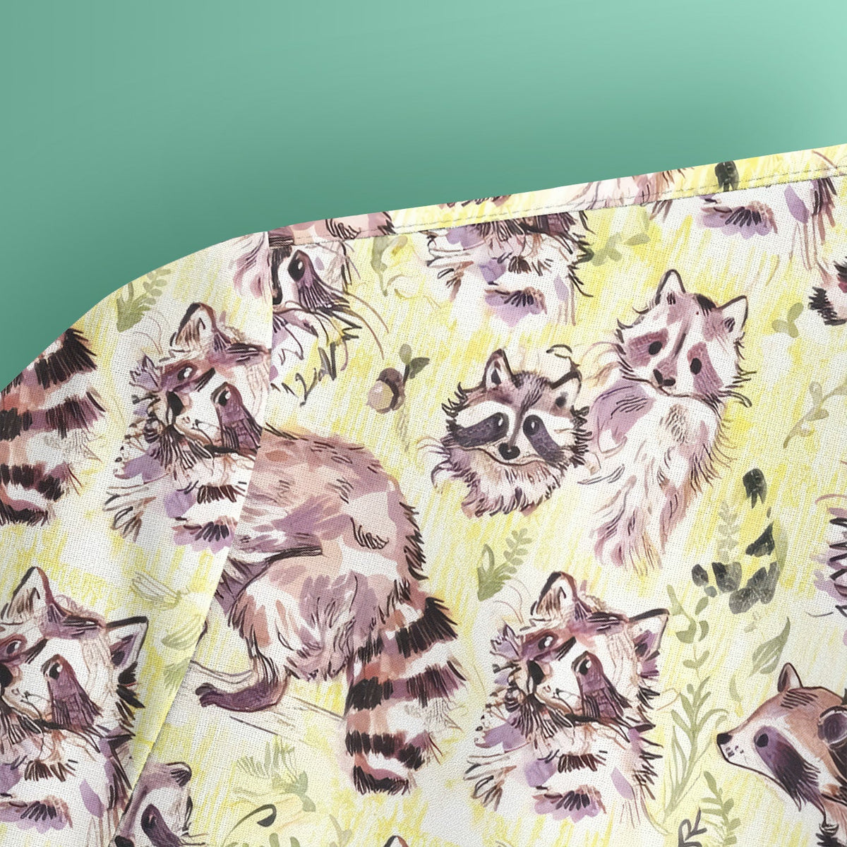 Woodland Raccoon Forest Nurse Scrub Top