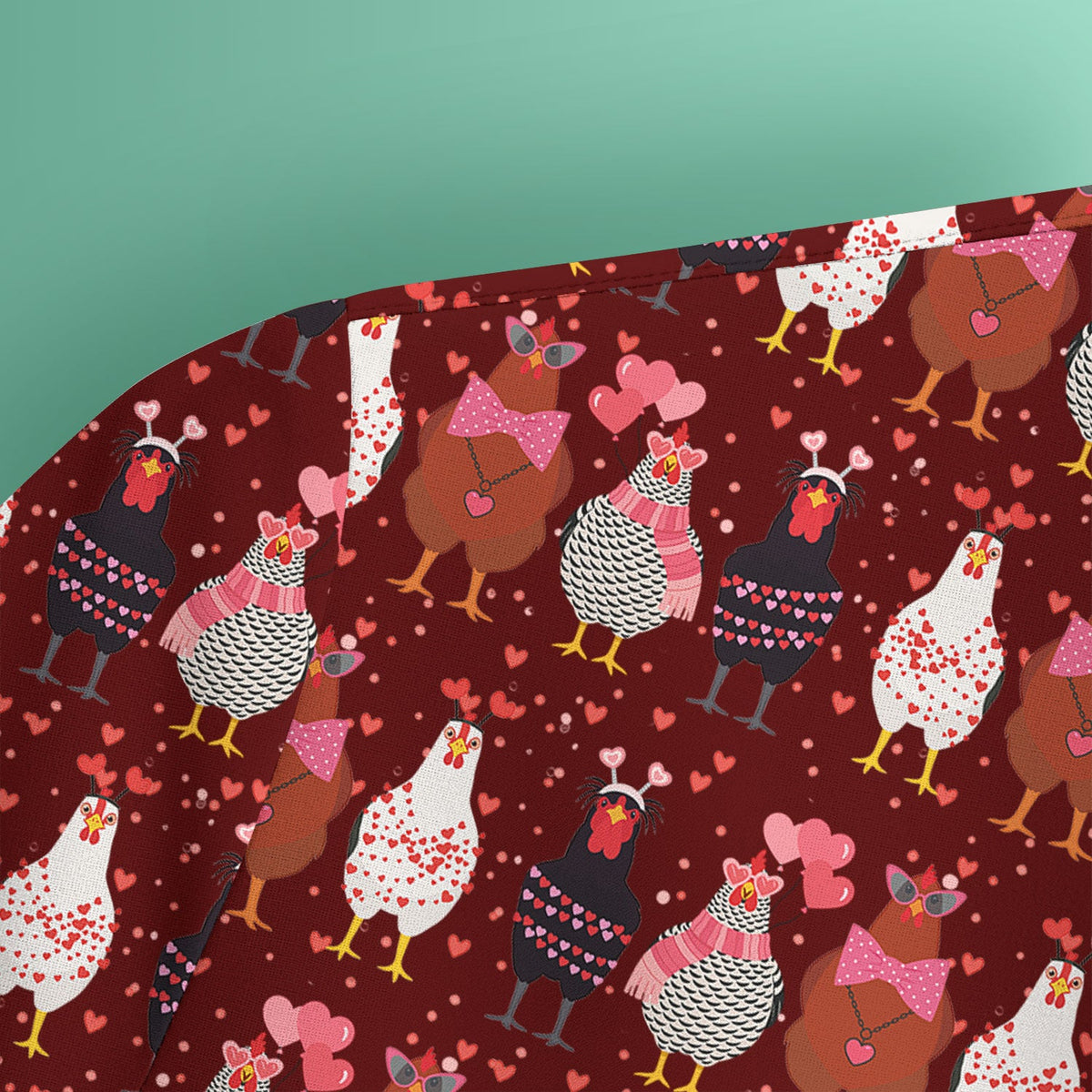 Funny Chicken Valentine Scrub Top, Chicken Pattern Scrub Shirt For Nursing, Valentine Gift For Nurse