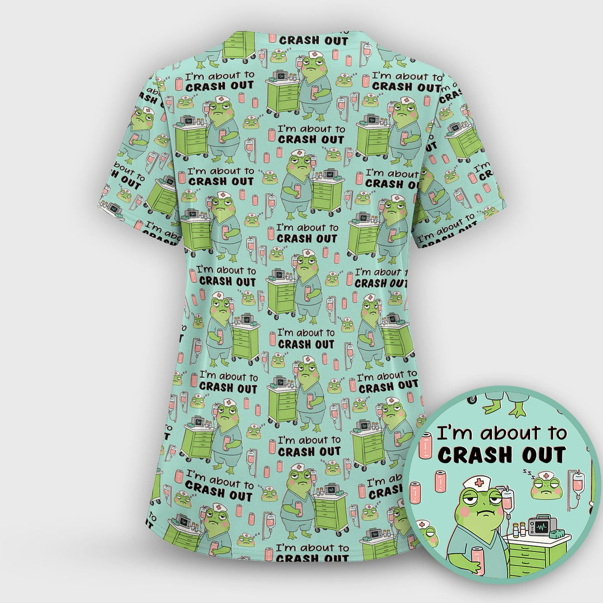 Crash Out Frog Nurse Scrub Set